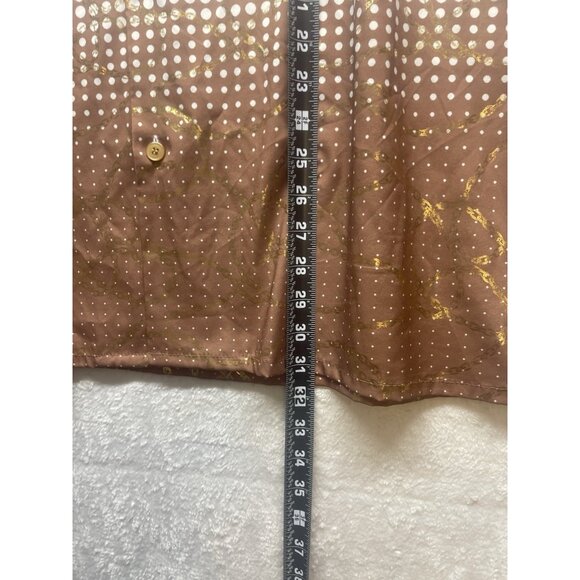 Pronti Collection By Phita Gold Chain Design Button Up Mens Size 3XL Polyester - Picture 6 of 6